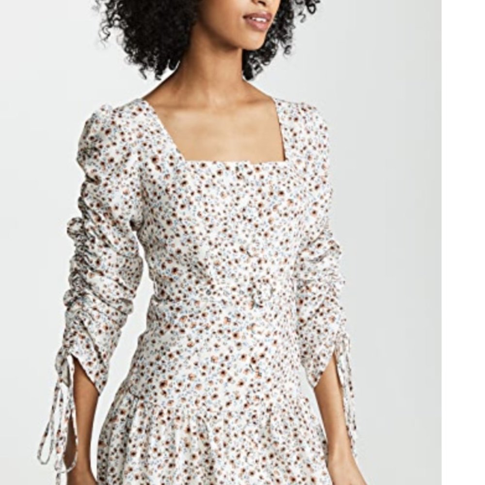 NWT NICHOLAS RUCHED SLEEVE BTTN FRONT DRESS 0 - Picture 7 of 13